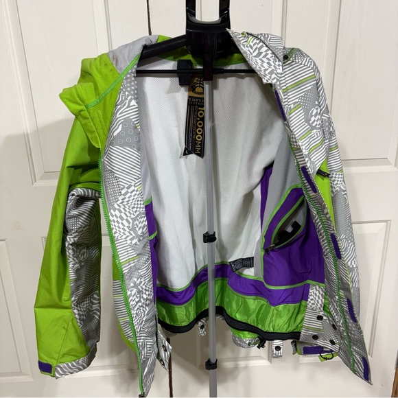 Empyre Clothing 10,000 MM Waterproof Ski Snowboard Coat Jacket Size L Neon Green - Picture 4 of 14